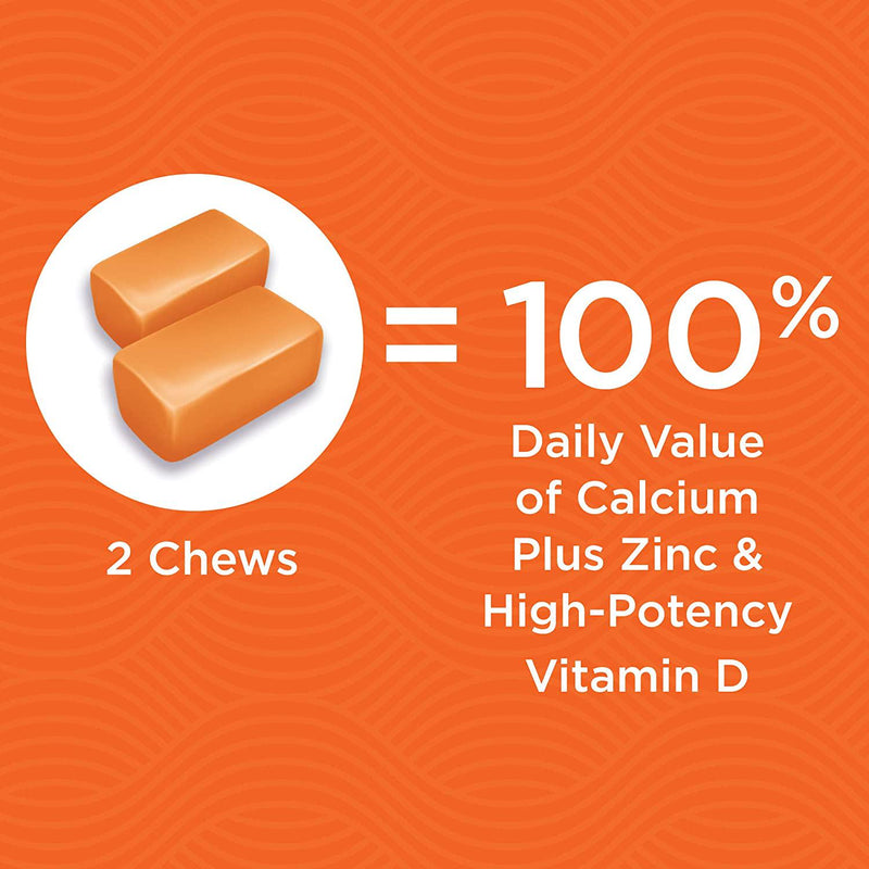 Viactiv Calcium + Immune Health Supplement Soft Chews, Orange Cream Flavor, 90 Count