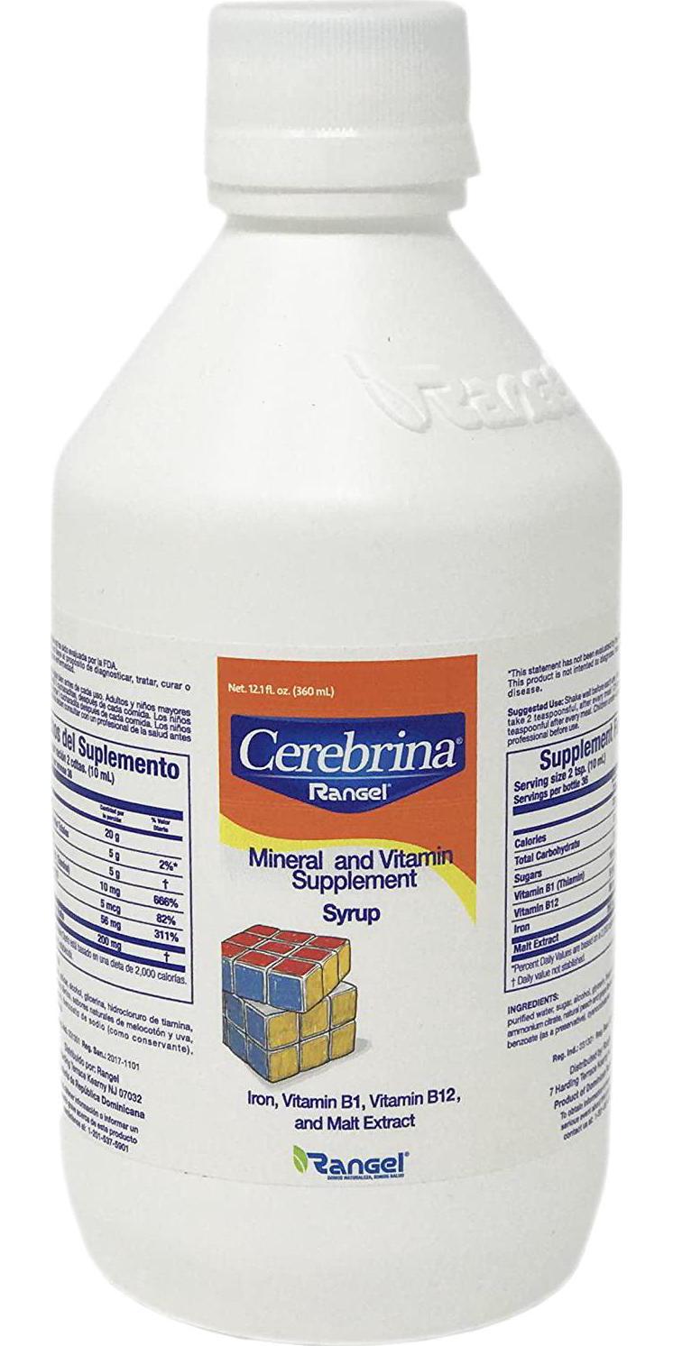 Vino Cerebrina Mineral and Vitamin Siplement Syrup - Suplemento Mineral y Vitaminico Rangel 12 OZ