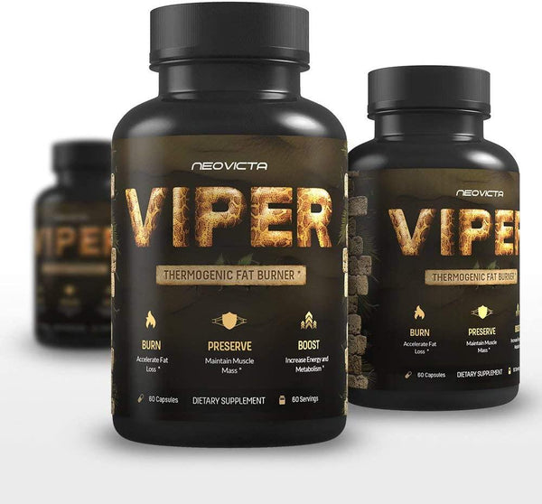 Viper Fat Burner by Neovicta - Thermogenic Fat Burning Supplement for Men and Women - Weight Loss Solution Containing Green Tea, Raspberry Ketones and Yohimbe - 2 Month Supply (Original)