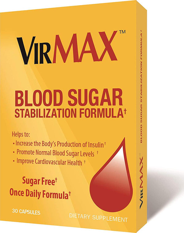 VirMAX Blood Sugar Stabilization Formula, Blood Sugar Control, Glucose Tolerance, Daily Supplement, 30 Capsules