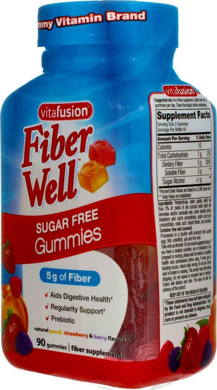 VitaFusion, Fiber Well Gummies, Fiber Supplement, Assorted Flavors - 90 gummies, Pack of 3