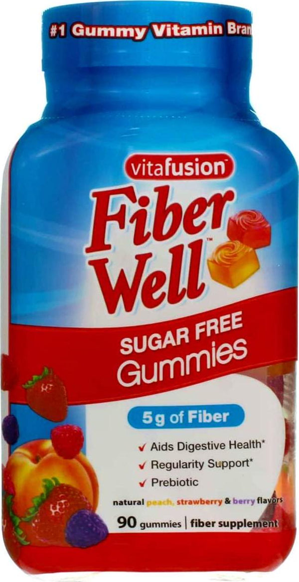 VitaFusion, Fiber Well Gummies, Fiber Supplement, Assorted Flavors - 90 gummies, Pack of 3
