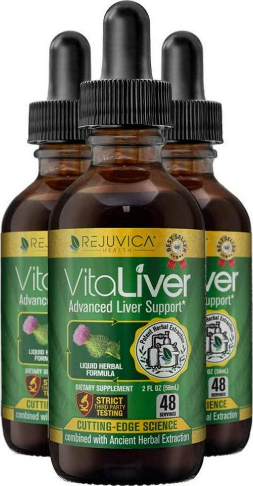 VitaLiver Liver-Health Cleanse and Detox Supplement with Milk Thistle - All-Natural Liquid for 2X Absorption - Chanca Piedra, Dandelion, Artichoke and More
