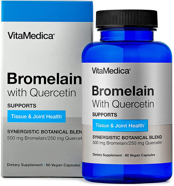 VitaMedica Bromelain with Quercetin Supplement to Support Recovery- 500 mg Vegan Capsules