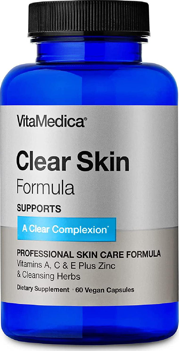 VitaMedica Healthy Skin Vitamin Formula for Acne W/ Vitamins A, C and E Plus Zinc and Cleansing Herbs - 60 Capsules