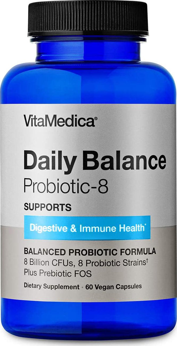 VitaMedica Probiotic-8 for Healthy Gut and Digestion W/ 8 Species and 8 Billion CFUs per Serving 60 Vegetarian Capsules