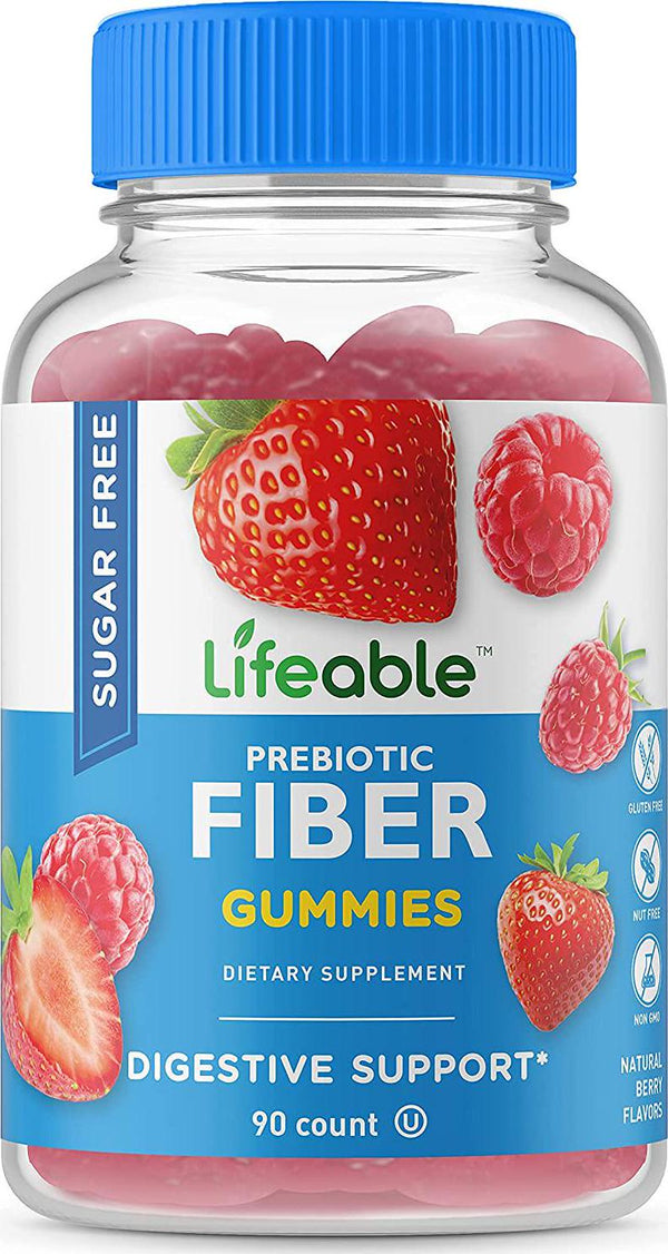 VitaWorks Sugar Free Prebiotics Fiber for Adults - 4g - Great Tasting Natural Flavored Gummy Supplement - Keto Friendly - Gluten Free, Vegetarian, GMO Free - for Gut and Digestive Health - 90 Gummies