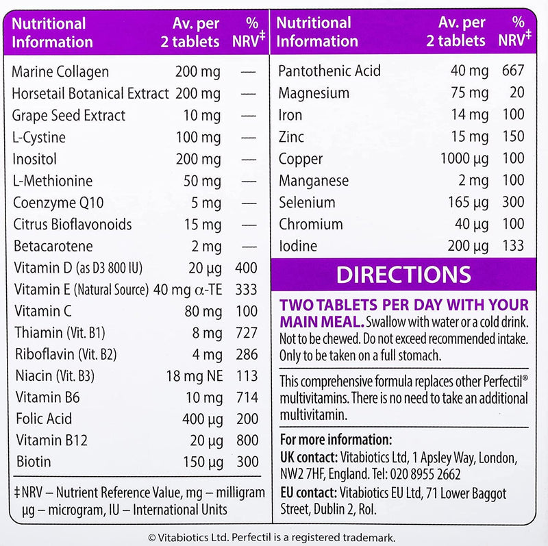 Vitabiotics Perfectil Plus Hair - 60 Tablets