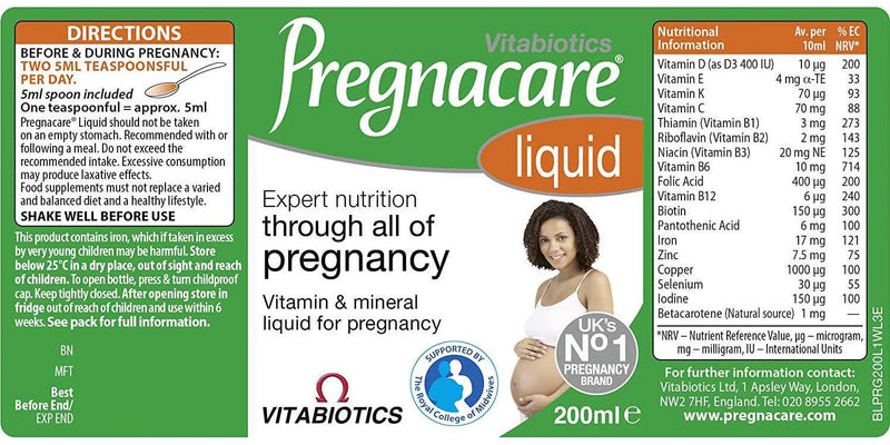 Vitabiotics Pregnacare Liquid, 200ml