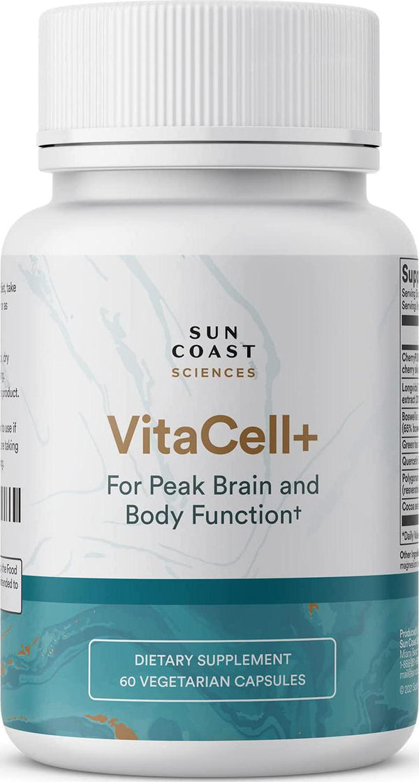 Vitacell+ Longvida Optimized Liposomal Curcumin Capsules - Clinically Tested Ingredients for Improved Joint Support, Higher Energy and Brain Fog Relief – Quercetin, Resveratrol, Boswellia Serrata and More