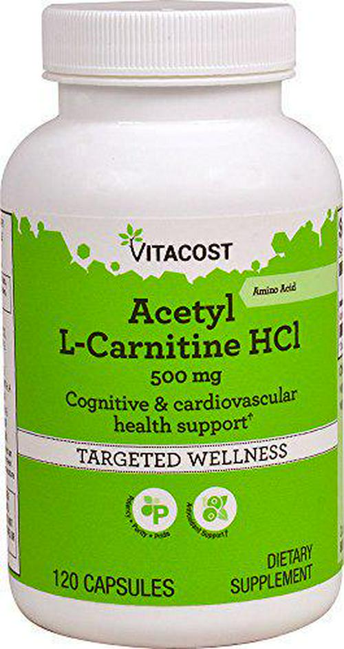 Vitacost Acetyl L-Carnitine HCl - 500 mg - 120 Capsules