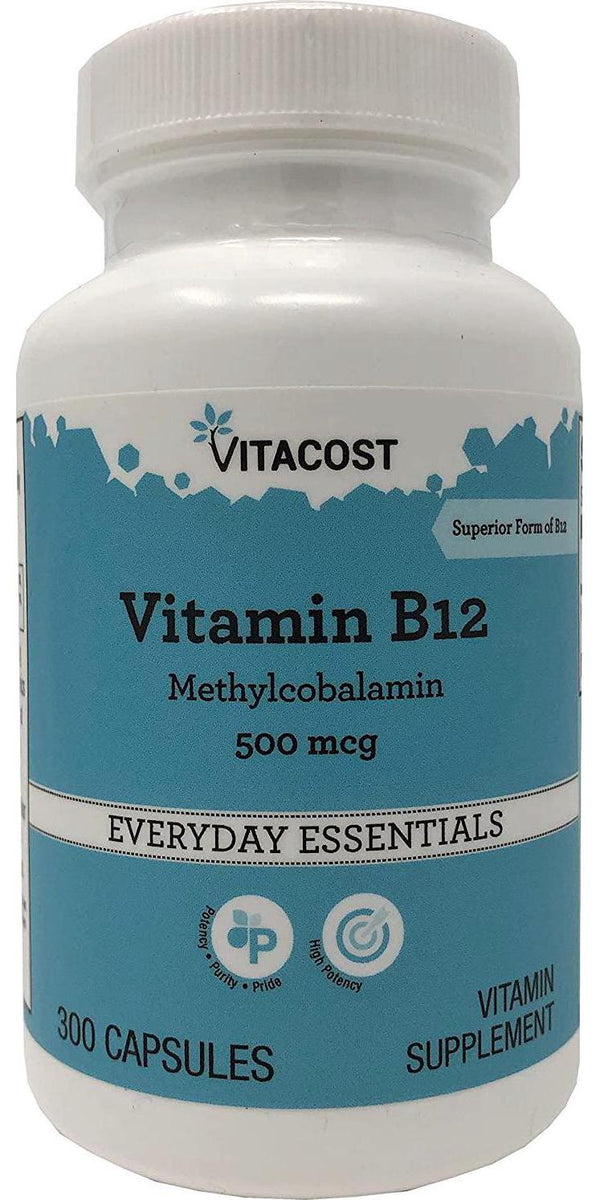 Vitacost Brand Vitacost Vitamin B-12 Methylcobalamin - 500 mcg - 300 Capsules