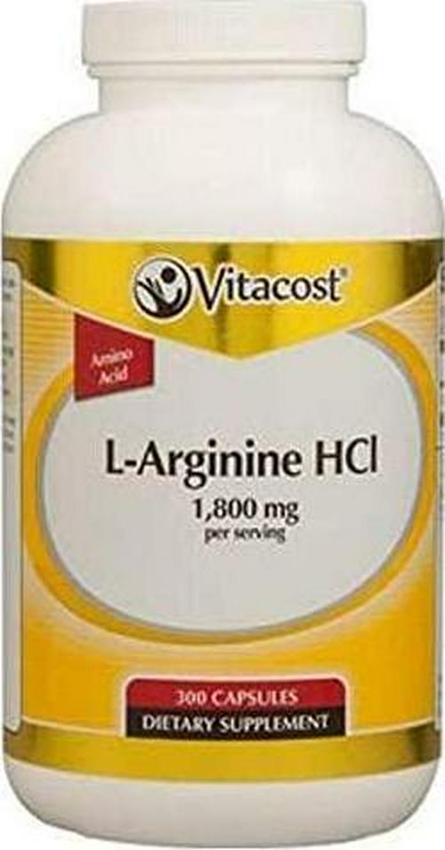 Vitacost L-Arginine HCl -- 1.8 grams per serving - 200 Capsules