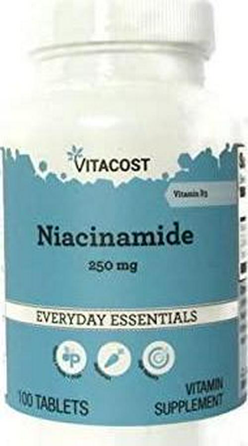Vitacost Niacinamide (Vitamin B-3) - No Flush Niacin - 250 mg - 100 Tablets
