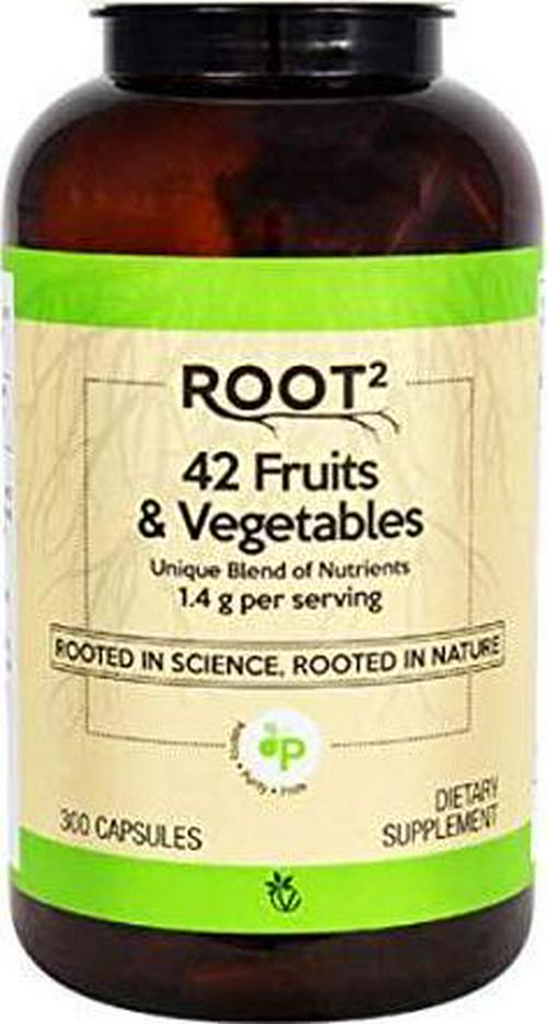 Vitacost ROOT2 42 Fruits and Vegetables 1.4 Gram Per Serving - 300 Capsules