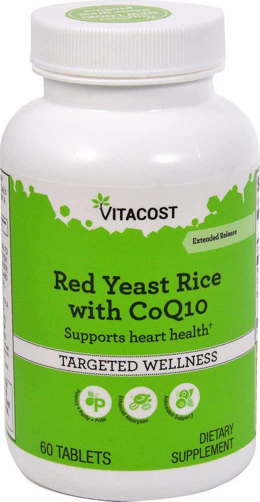 Vitacost Red Yeast Rice 1200 mg with CoQ10 - Extended Release - 60 Tablets
