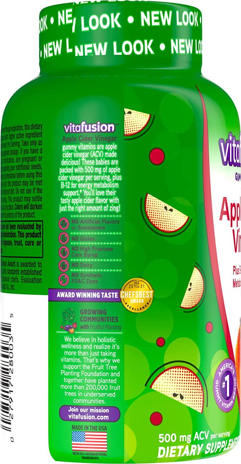 Vitafusion Apple Cider Vinegar Gummy Vitamins, 60ct