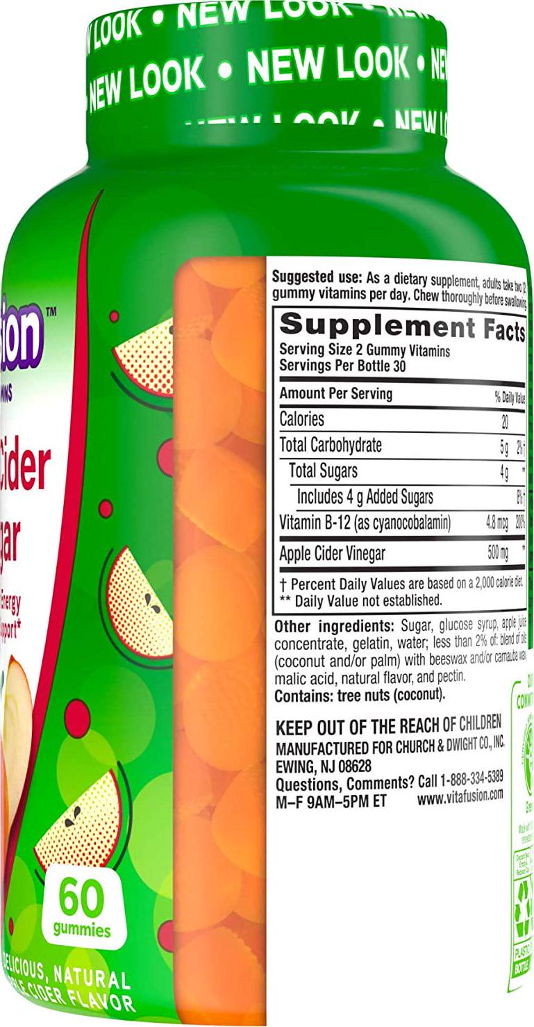 Vitafusion Apple Cider Vinegar Gummy Vitamins, 60ct