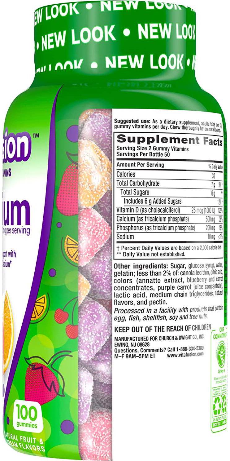 Vitafusion Calcium, Gummy Vitamins For Adults, 500 mg, 100-Count