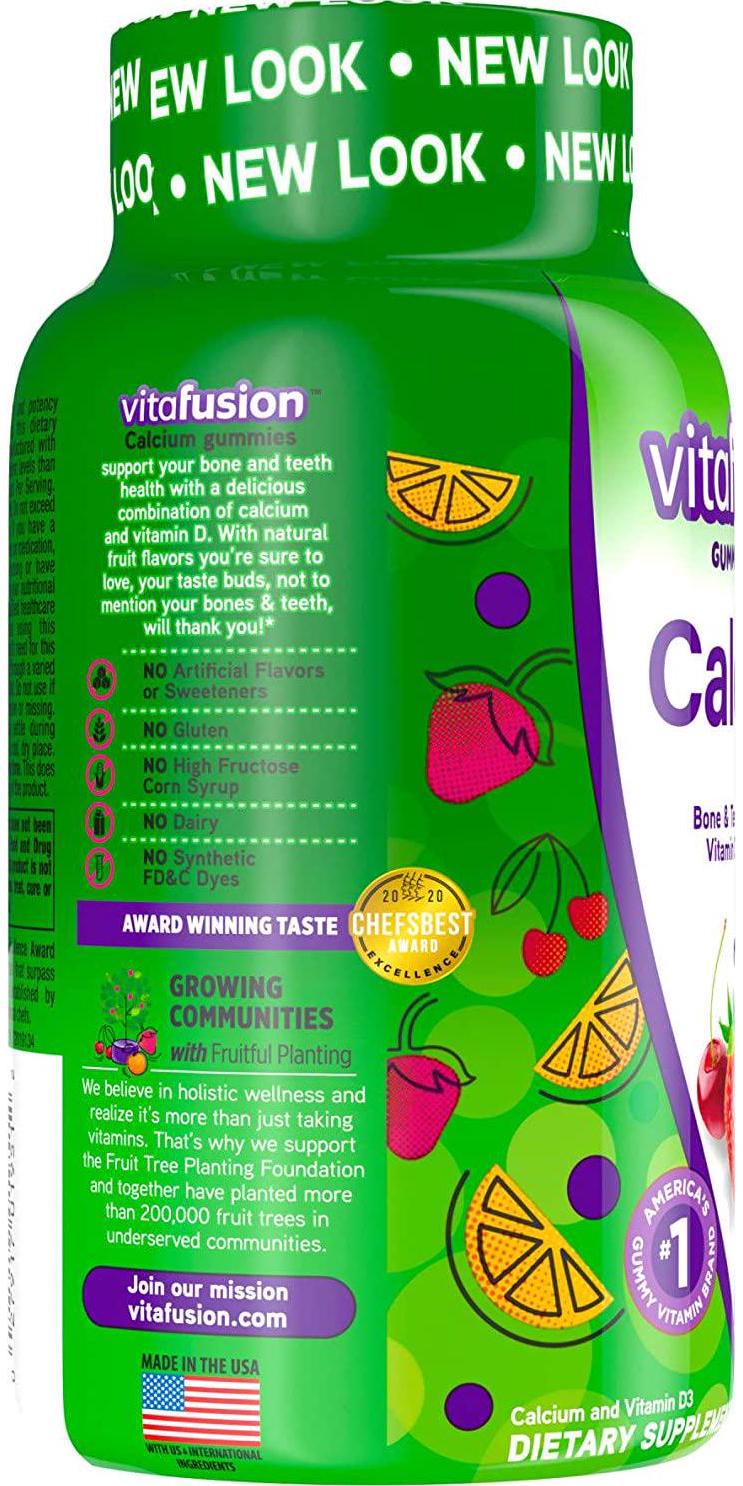 Vitafusion Calcium, Gummy Vitamins For Adults, 500 mg, 100-Count