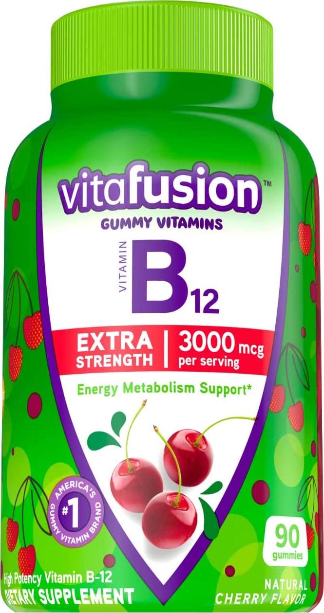 Vitafusion Extra Strength B12 Gummies, 90 Count