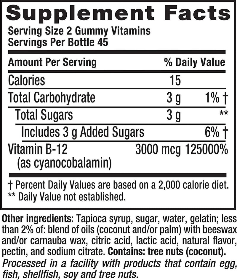 Vitafusion Extra Strength B12 Gummies, 90 Count