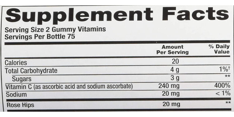 Vitafusion Power C Adult Vitamins Gummy, Immune Support, Natural Orange 150 ea (Pack of 2)