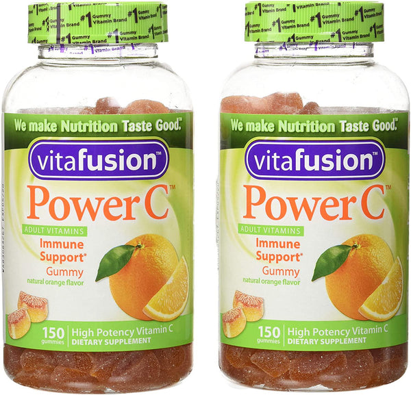 Vitafusion Power C Adult Vitamins Gummy, Immune Support, Natural Orange 150 ea (Pack of 2)