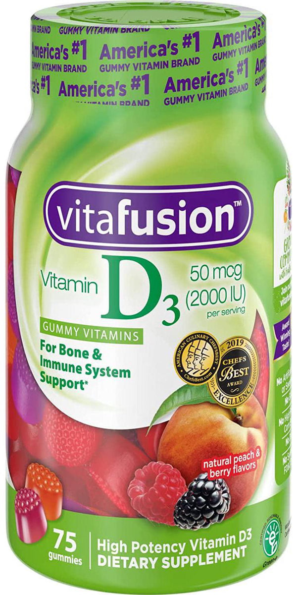 Vitafusion Vitamin D3 Gummy Vitamins, 75 Count, Pack of 3