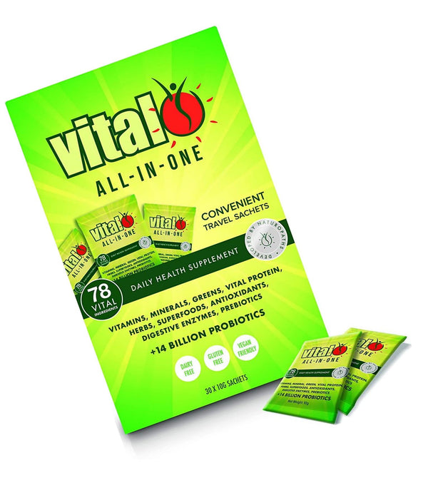 Vital All-In-One Daily Health Supplement Sachet Travel Box (30 x 10GM)