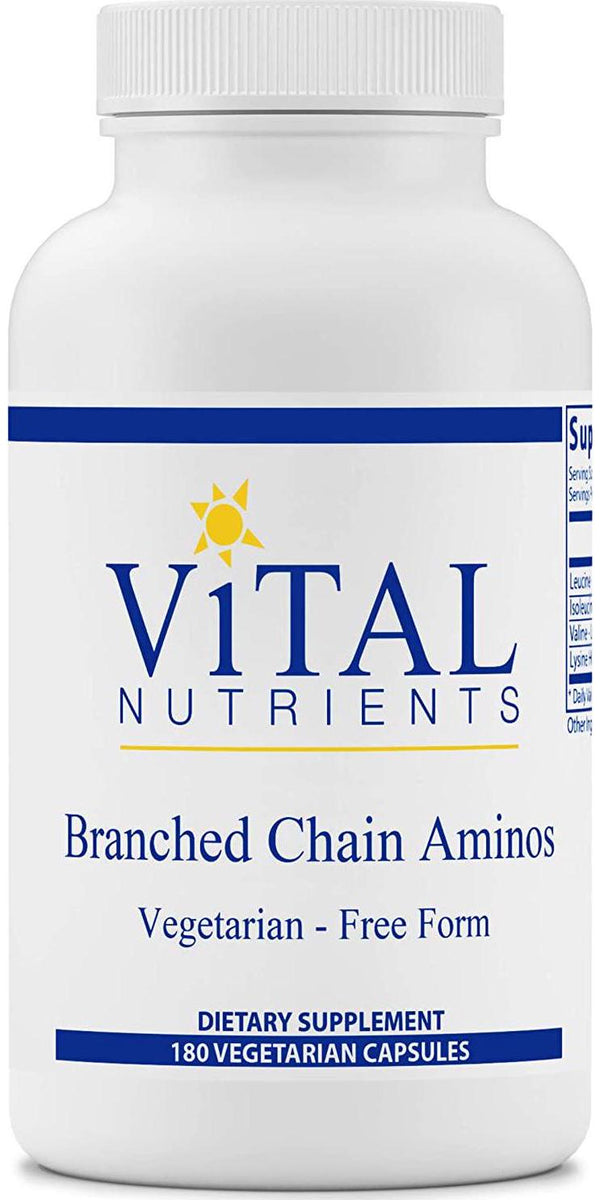 Vital Nutrients - Branched Chain Aminos - Blend of L-Leucine, L-Isoleucine, L-Valine, and L-Lysine HCl Amino Acids - 180 Vegetarian Capsules per Bottle