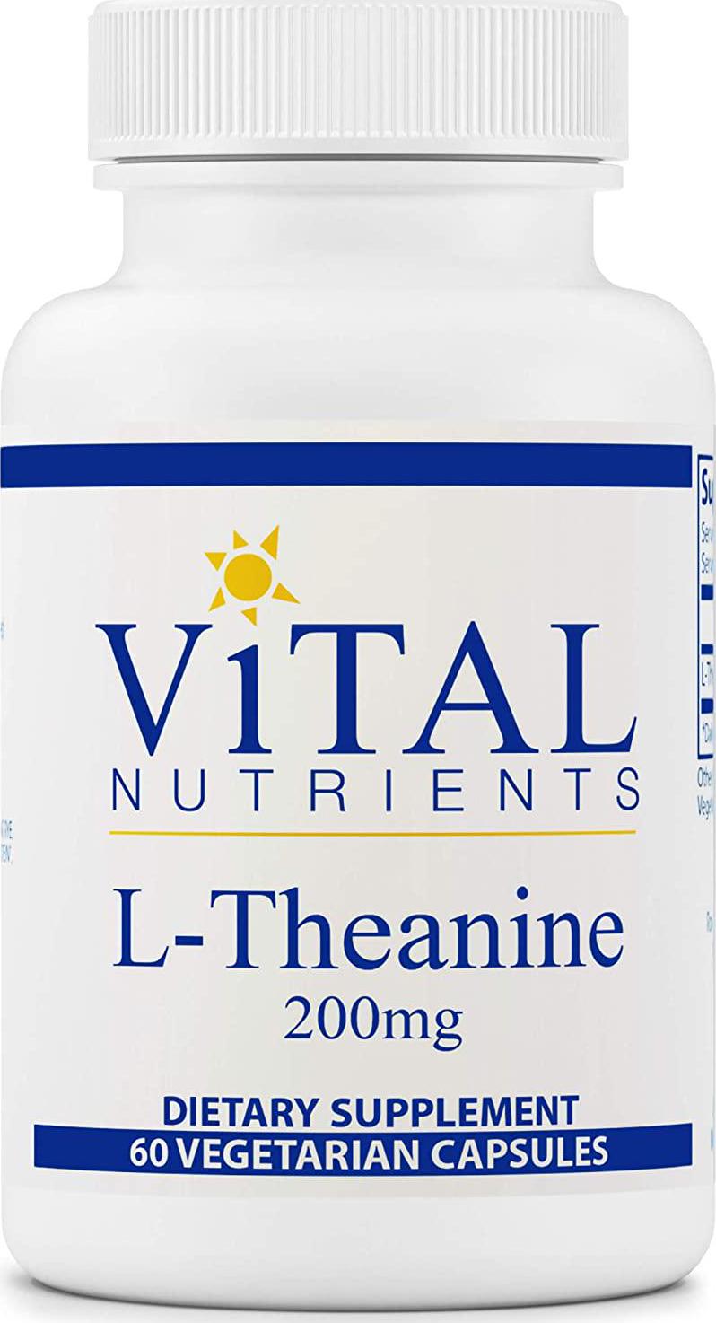 Vital Nutrients - L-Theanine 200 mg - Supports Normal Stress Levels and Cognitive Function - 60 Capsules per Bottle