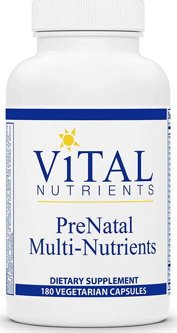 Vital Nutrients - PreNatal Multi-Nutrients - Women&#039;s Multi-Vitamin/Mineral Formula with Potent Antioxidants - 180 Vegetarian Capsules per Bottle