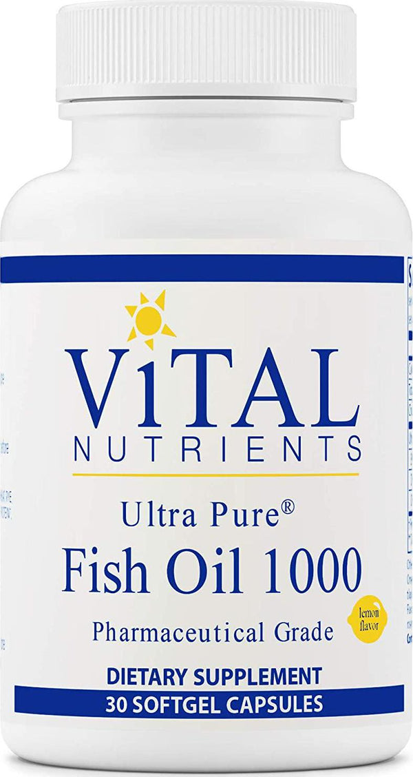 Vital Nutrients - Ultra Pure Fish Oil 1000 (Pharmaceutical Grade) - Hi-Potency Wild Caught Deep Sea Fish Oil, Cardiovascular Support with EPA and DHA - 30 Softgels per Bottle