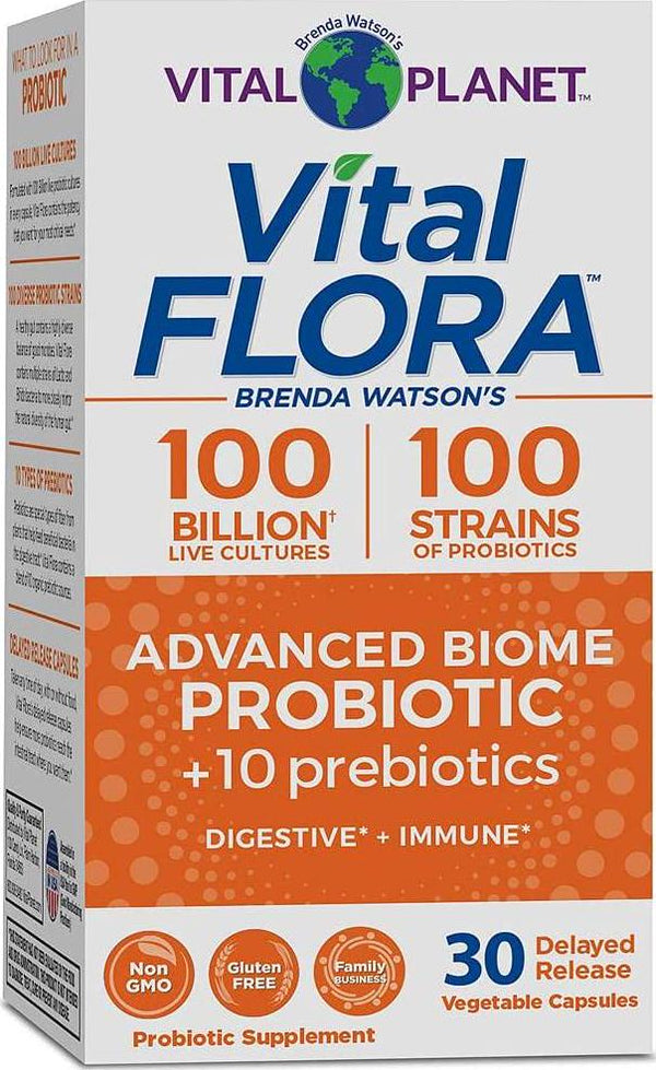 Vital Planet - Vital Flora 100/100 Probiotic Advanced 30 Capsules