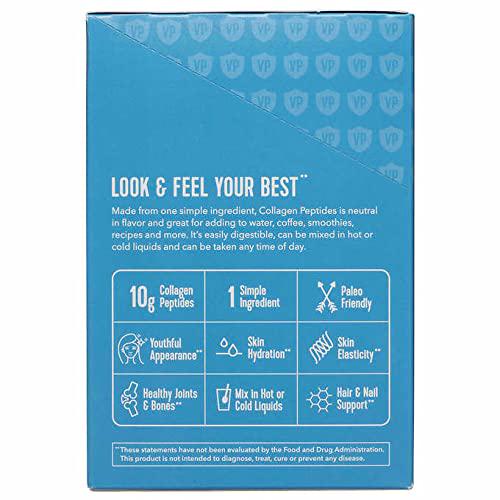Vital Proteins Collagen Peptides Powder Supplement (Type I, III) Travel Packs, Hydrolyzed Collagen for Skin Hair Nail Joint - Dairy and Gluten Free - 10g per Serving - Unflavored 30 ct per Box
