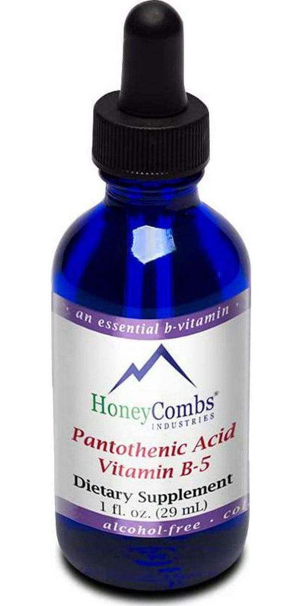 Vitamin B5 Pantothenic Acid by HoneyCombs Industries, Alcohol-Free Liquid Extract Maintain Healthy Hormones, Support Heart Health, Help Keep Skin and Hair Healthy and Support Immune System
