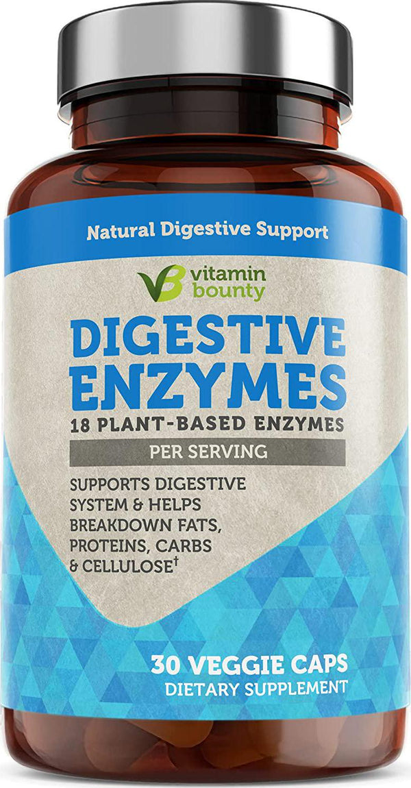 Vitamin Bounty Digestive Enzymes - Immune Support and Gut Health 18 Plant Based Enzymes for Digestion