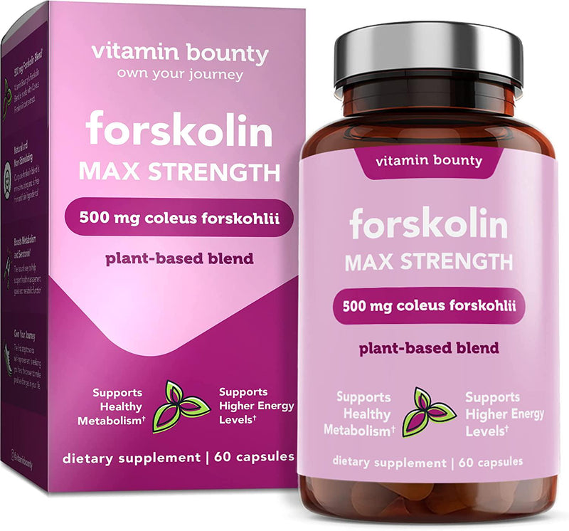 Vitamin Bounty Forskolin Coleus Forskohlii Extract, May Help Boost Metabolism, Plant Based, Non GMO, Gluten Free and Made in USA, 60 Capsules