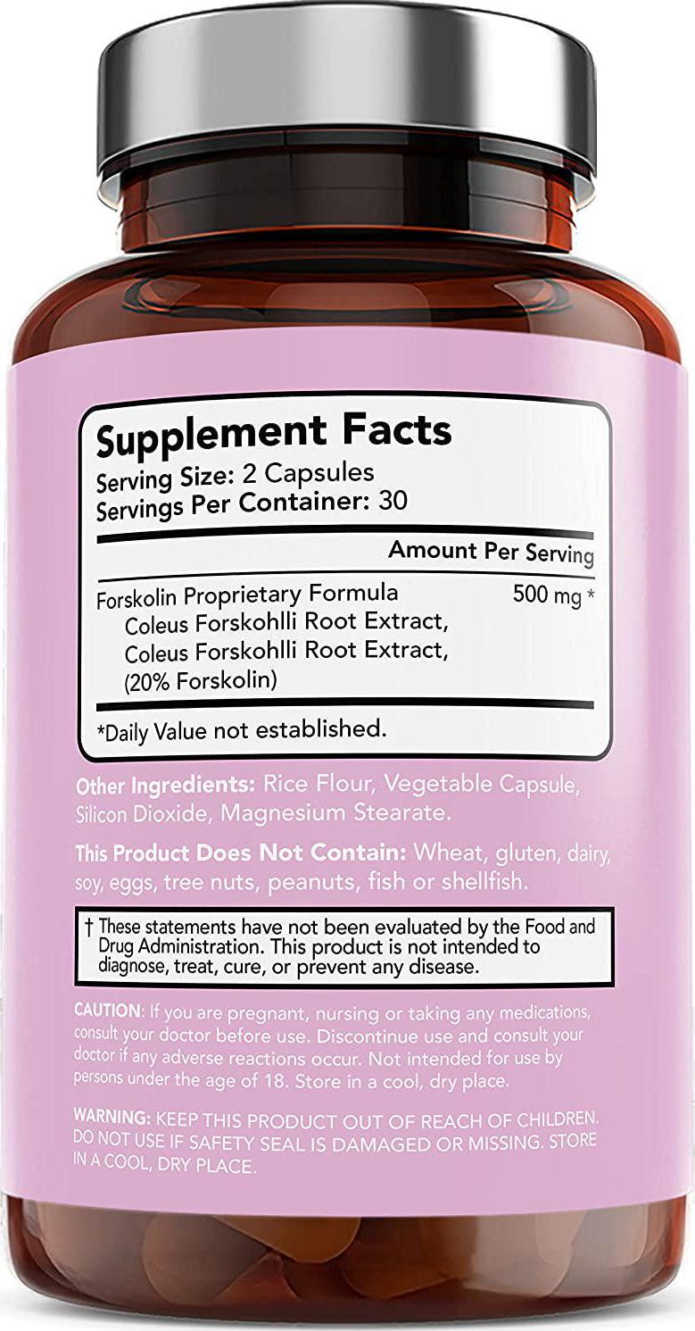 Vitamin Bounty Forskolin Coleus Forskohlii Extract, May Help Boost Metabolism, Plant Based, Non GMO, Gluten Free and Made in USA, 60 Capsules