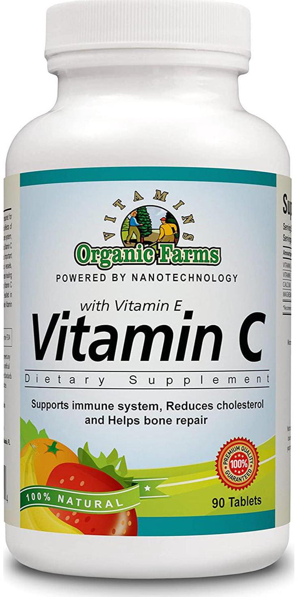 Vitamin C with Vitamin E - 90 Tablets - 100% Natural Dietary Supplement