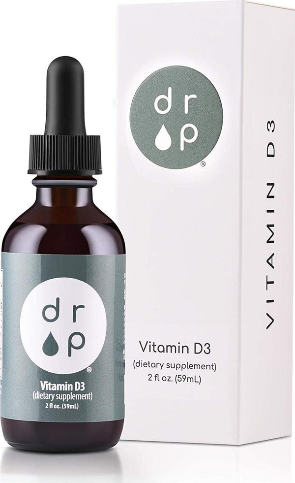 Vitamin D3 Drops 1000 IU - 2 oz Liquid Supplement Vegan from Lichen, for Bone Strength, Improved Mood - No Artificial Preservatives, Non-GMO, Gluten Free