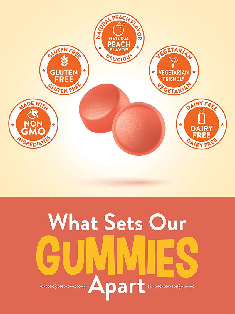 Vitamin D3 Gummies | 5000 IU | 60 Count | Vegetarian, Non-GMO and Gluten Free Supplement | Natural Peach Flavor | by Nature&