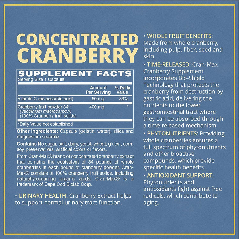 Vitamin Discount Center Concentrated Cranberry 400mg, 120 Capsules