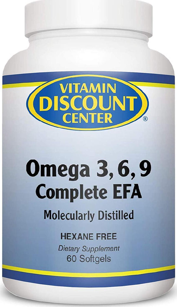 Vitamin Discount Center Omega 3-6-9 Essential Fatty Acids, Fish Oil, Cold-Pressed Borage and Flax Seed Oil, 60 Softgels