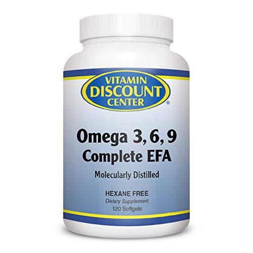 Vitamin Discount Center Omega 3-6-9 Essential Fatty Acids, Fish Oil, Cold-Pressed Borage and Flax Seed Oil, 120 Softgels