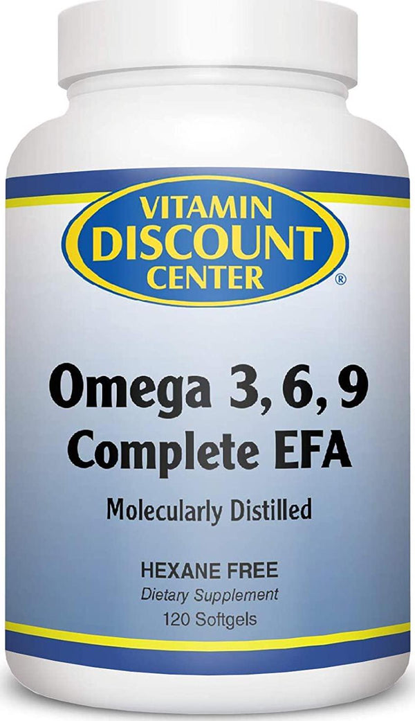 Vitamin Discount Center Omega 3-6-9 Essential Fatty Acids, Fish Oil, Cold-Pressed Borage and Flax Seed Oil, 120 Softgels