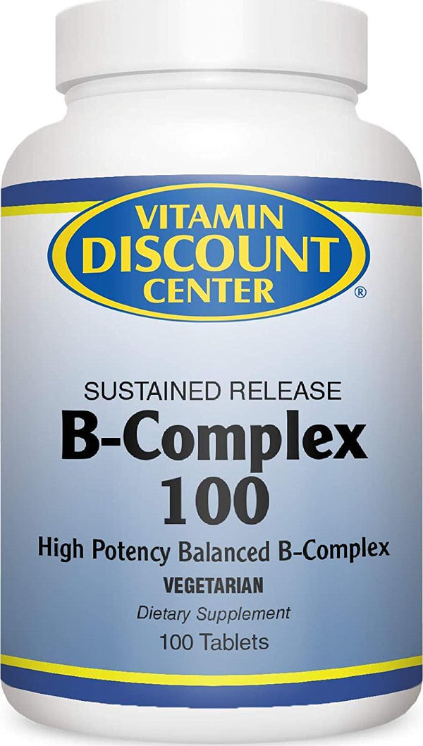 Vitamin Discount Center B-Complex 100mg, Sustained Release, 100 Tablets