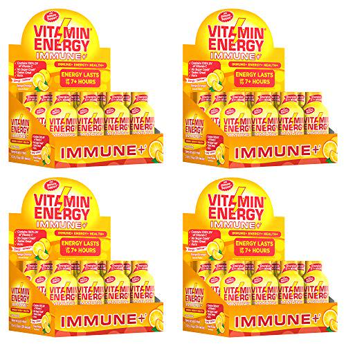 Vitamin Energy Immune Shot, Tango Orange Flavor, Up to 7+ Hours of Energy, 1.93 Fl Oz, 48 Count
