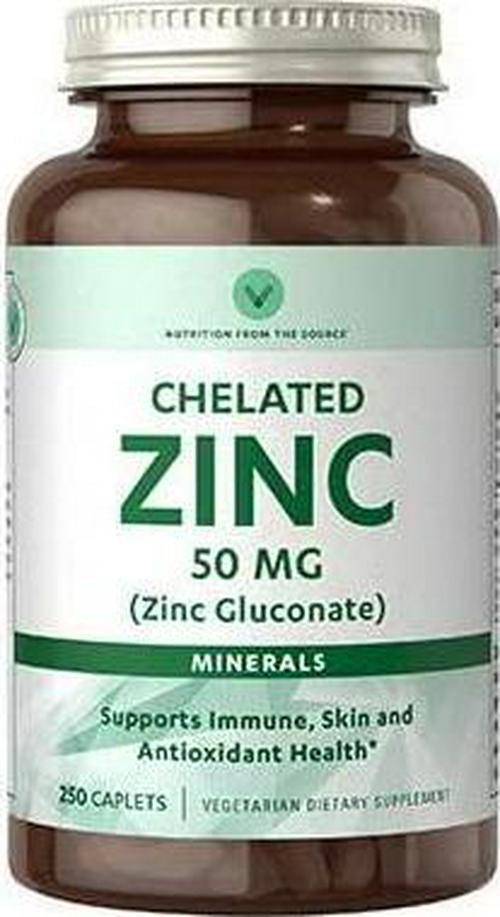 Vitamin World Chelated Zinc 50 mg Zinc Gluconate 250 caplets
